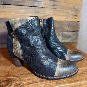 L’artiste By Spring Step Water Lily Women’s Leather Bootie Size‎ 10.5 US/42 EU